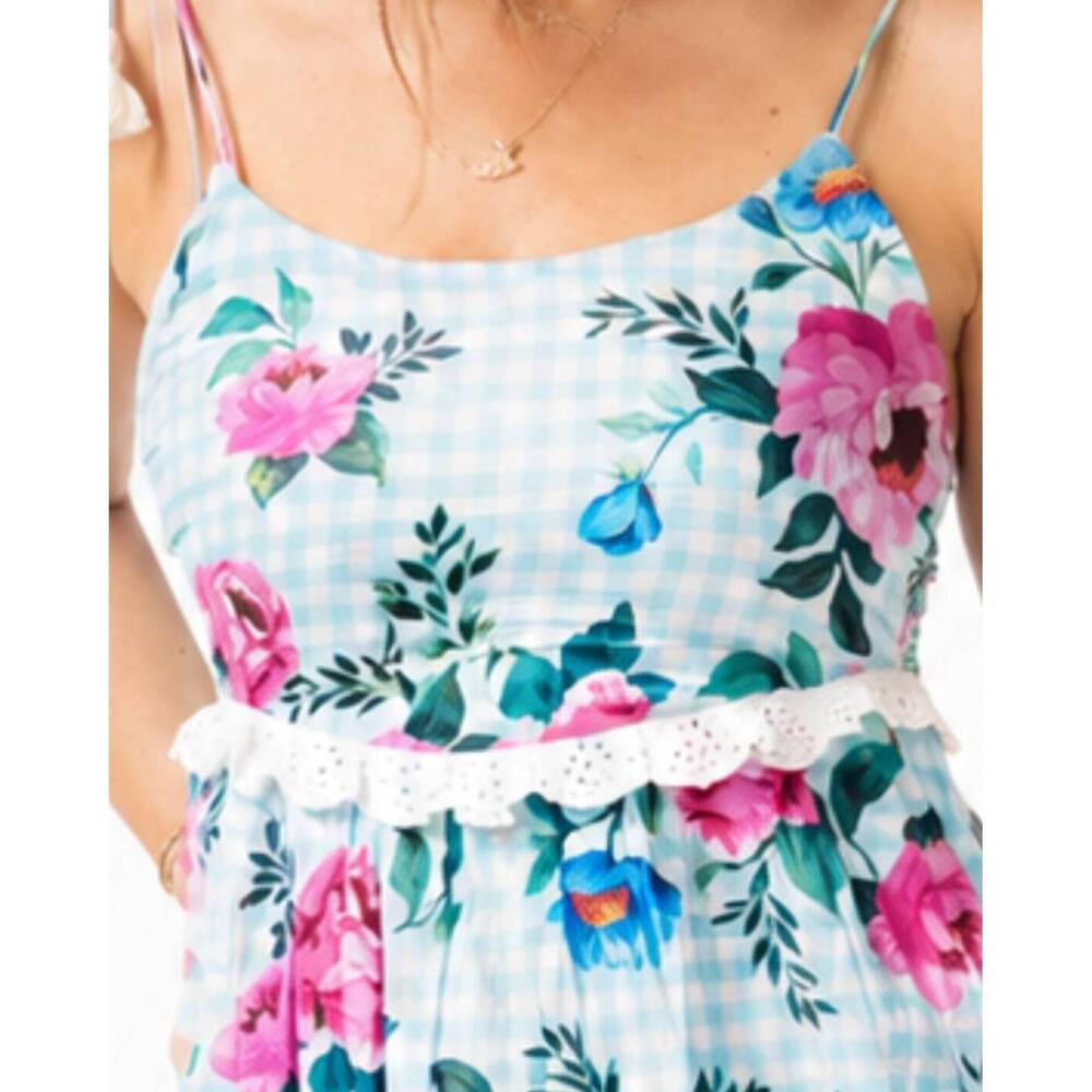NEW BILA77 jimi maxi dress in check floral - Picture 2 of 3